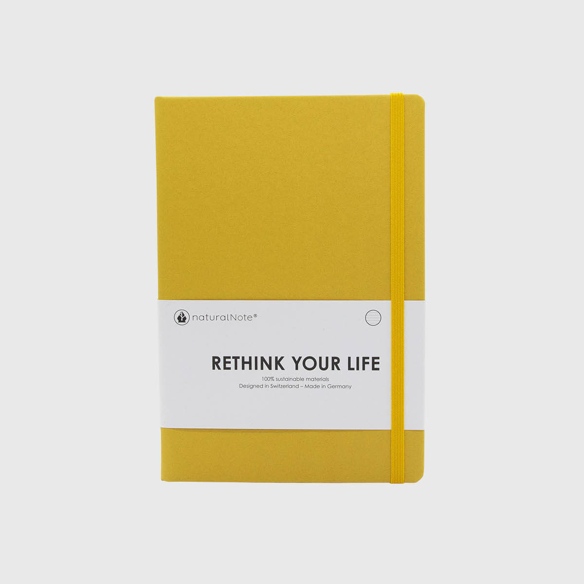 Premium Notizbuch A5 Upcycling liniert gelb